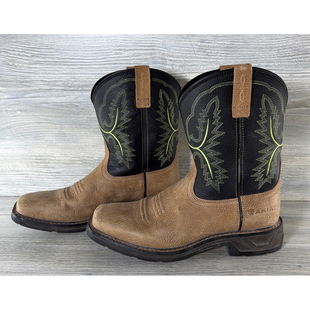 ARIAT Workhog XT Tumbled Bark Boot Kids Boys Girls 0035884 Square Toe Size 6